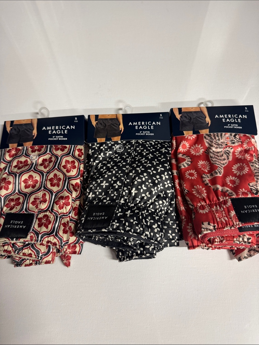 Satin Boxers Mens Small 3 Pack American Eagle